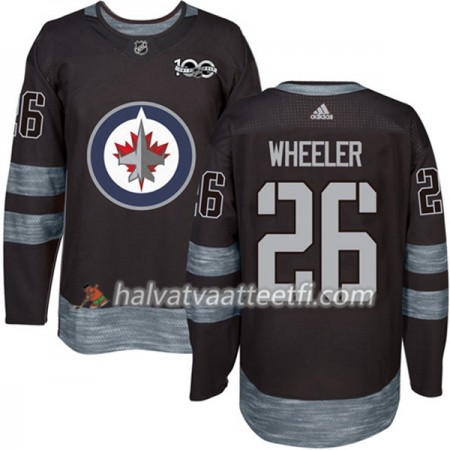 Miesten NHL Winnipeg Jets Pelipaita Blake Wheeler 26 1917-2017 100th Anniversary Adidas Musta Authentic